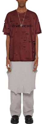 지방시 브라운 레터 프린트 디스트레스드 크루넥 반팔 티셔츠. BM71G13YGT-601 Lookbook 지방시 브라운 레터 프린트 디스트레스드 크루넥 반팔 티셔츠. BM71G13YGT-601