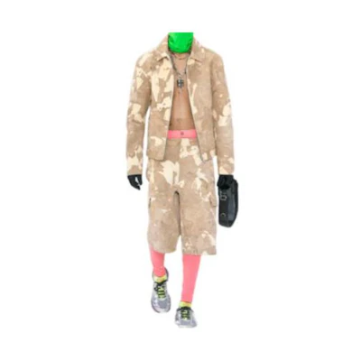 Givenchy Camo Print Zip-Up Jacket Khaki Color Long-Sleeve GM2022111712