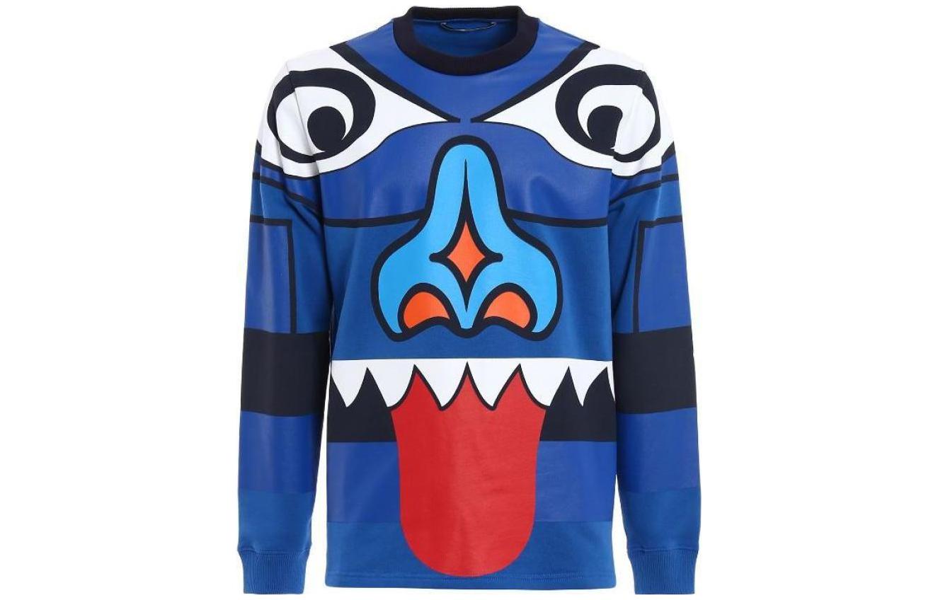 Givenchy Cartoon Graphic Color-Block Sweatshirt - Blue Long Sleeve 17W7371653-415