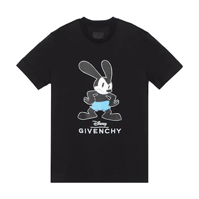 GIVENCHY Cartoon Logo Graphic Print Regular T-Shirt Black Fashion Tee BM716G3YBM-001