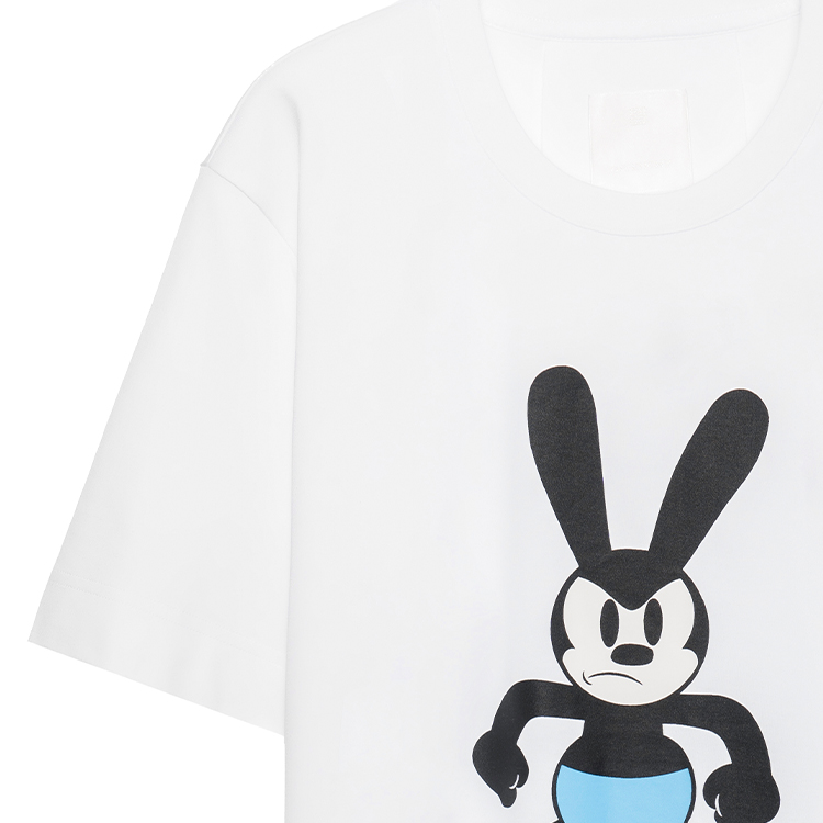 Purchase 지방시 만화 프린트 로고 화이트 반팔 크루넥 티셔츠 BM716G3YAR-100