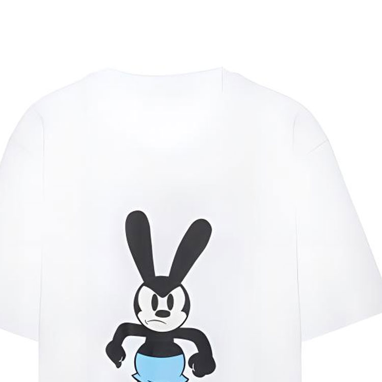 Cheap 지방시 만화 프린트 로고 화이트 반팔 크루넥 티셔츠 BM716G3YAR-100