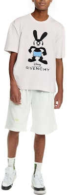 지방시 만화 프린트 로고 화이트 반팔 크루넥 티셔츠 BM716G3YAR-100 1