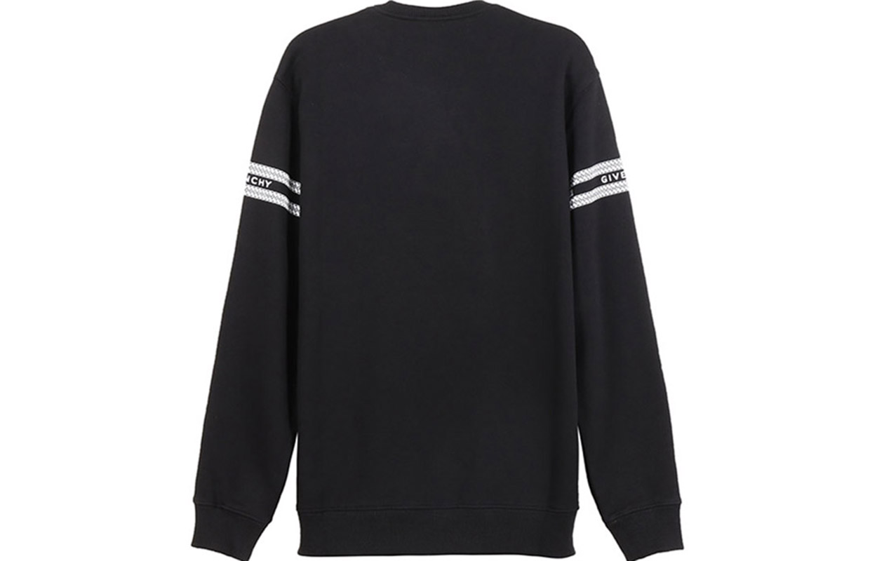 Lookbook 紀梵希字母鏈印花黑色圓領衛衣 BMJ08230AF-001