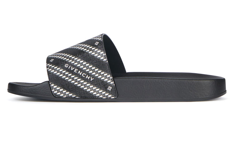 Buy Givenchy Sandalias Logo de Cadena 'Negro Blanco' BH300YH0T8-004