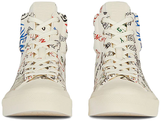 지방시 시티 하이 '화이트 스크리블' (Givenchy City High '화이트 스크리블') BH005LH19F-960 Shop 지방시 시티 하이 '화이트 스크리블' (Givenchy City High '화이트 스크리블') BH005LH19F-960