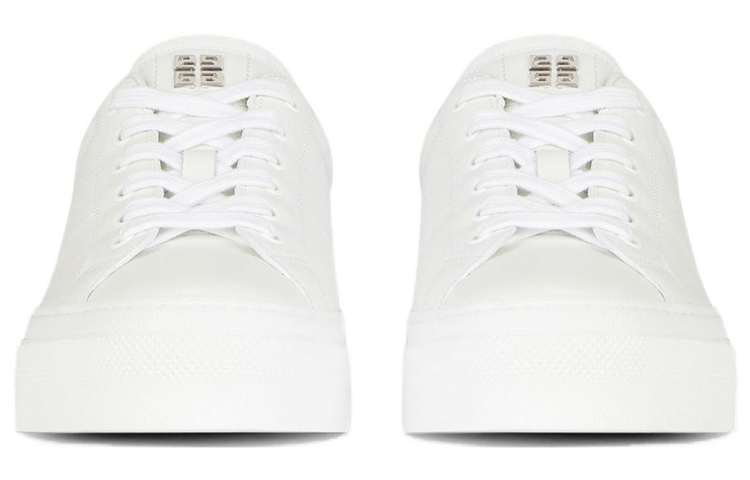 Shop 紀梵希 Givenchy City 牛皮系帶低幫時尚板鞋 男款 白色