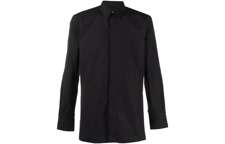 Order Givenchy Kemeja Lengan Panjang Pria Kerah Klasik Hitam BM60PQ109F-001