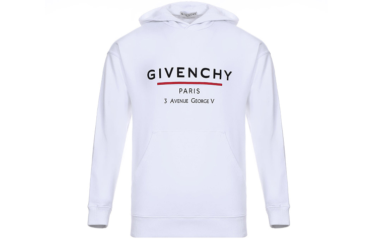 GIVENCHY Classic Logo Hoodie White Sweatshirt BMJ05430AF-100