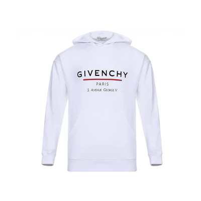 GIVENCHY Classic Logo Hoodie White Sweatshirt BMJ05430AF-100