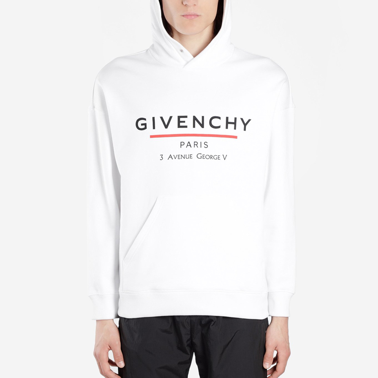 Purchase ジバンシィ クラシックロゴ フーディー ホワイト スウェットシャツ BMJ05430AF-100