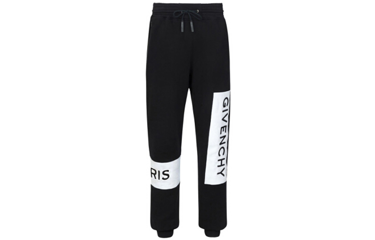 Order 纪梵希男士黑色拼色Logo印花运动裤 BM503V3003-001