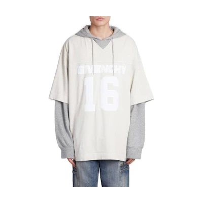 Givenchy Colorblock Logo Print Hoodie in Light Brown BMJ0M03YHU055