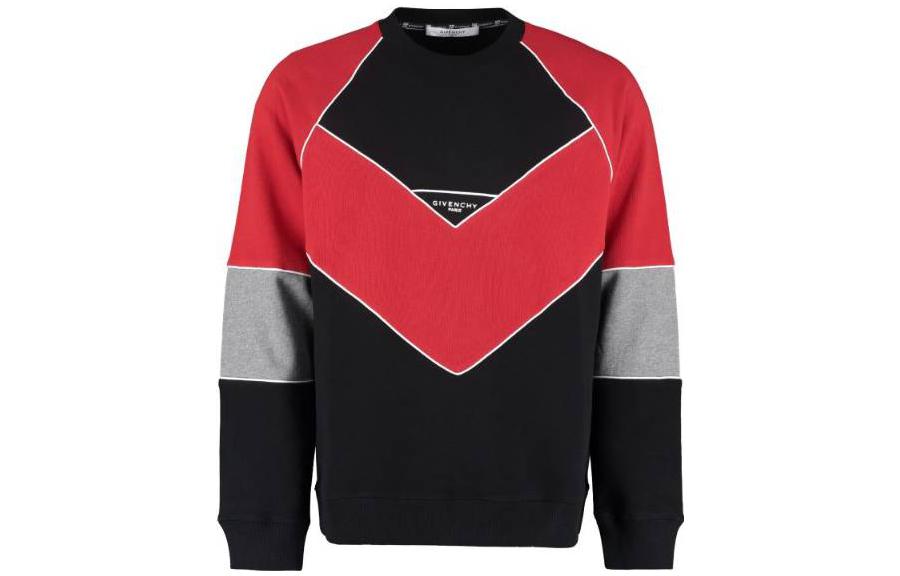 Givenchy Colorblock Long-Sleeve Crewneck Sweatshirt Black BM70HA30AF-009