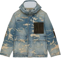 GIVENCHY Distressed Effect Hooded Casual Jacket Men’s Blue. BM01055Y3X-420 GIVENCHY Distressed Effect Hooded Casual Jacket Men’s Blue. BM01055Y3X-420