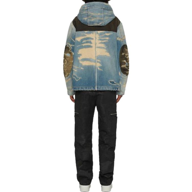 Shop Chaqueta Casual con Capucha GIVENCHY Efecto Desgastado Hombre Azul. BM01055Y3X-420