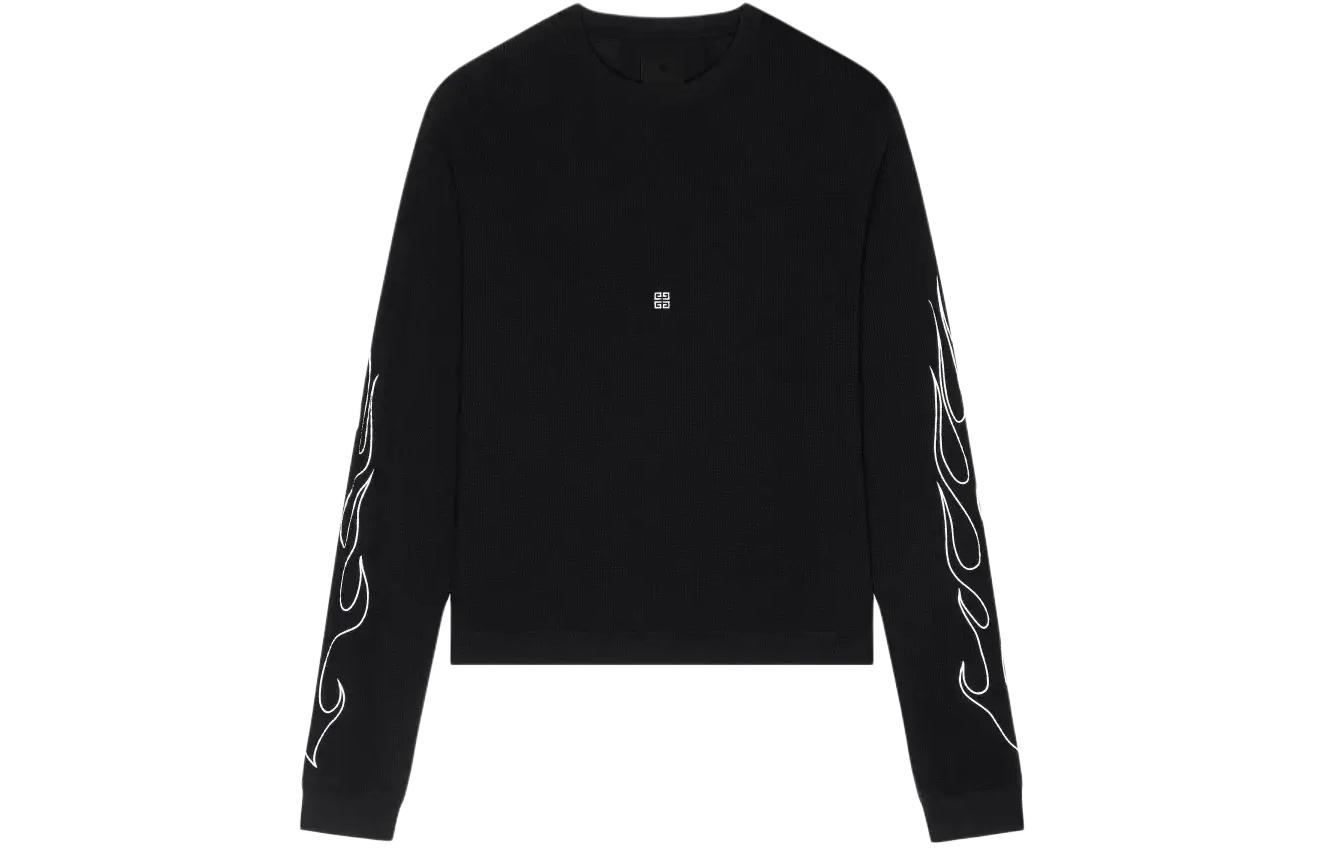Givenchy Dragon Year SS24 Black Letter Print Pullover Crewneck Sweatshirt Men BM71KP3YHT-001