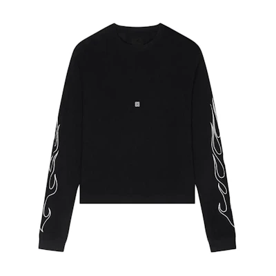 Givenchy Dragon Year SS24 Black Letter Print Pullover Crewneck Sweatshirt Men BM71KP3YHT-001