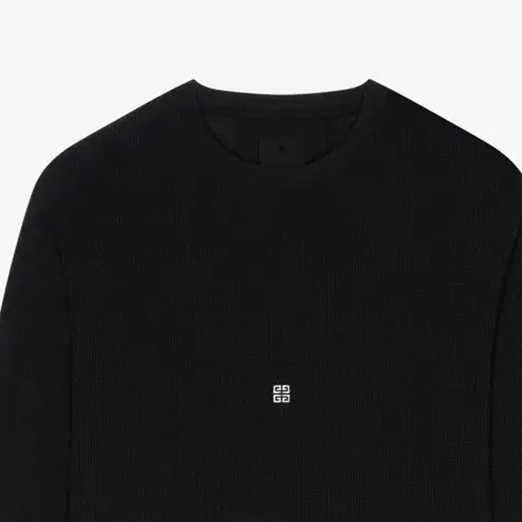 Shop 紀梵希龍年SS24黑色字母印花圓領長袖衛衣男款 BM71KP3YHT-001