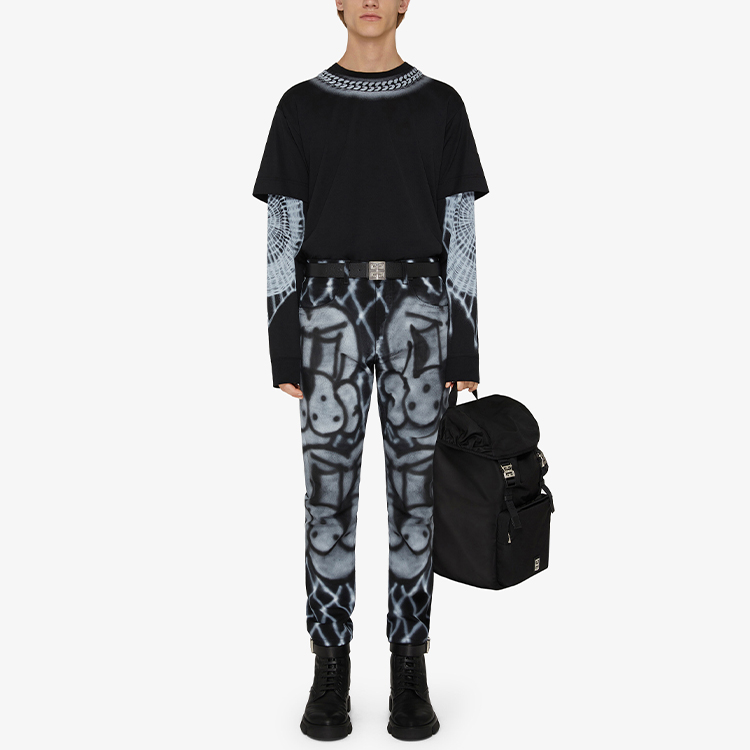 Givenchy Embossed Chain Crew Neck Slim Fit T-Shirt Black () BM719S3Y6B-001 圖 3