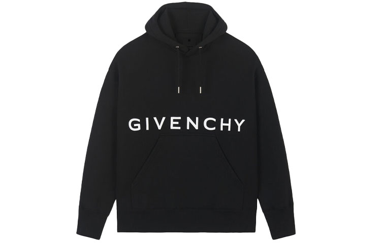 Order Givenchy 刺繡標誌連帽衫 黑色版 BMJ0CQ3Y6V-001