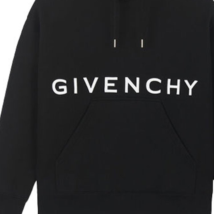 Details for Givenchy 刺繡標誌連帽衫 黑色版 BMJ0CQ3Y6V-001