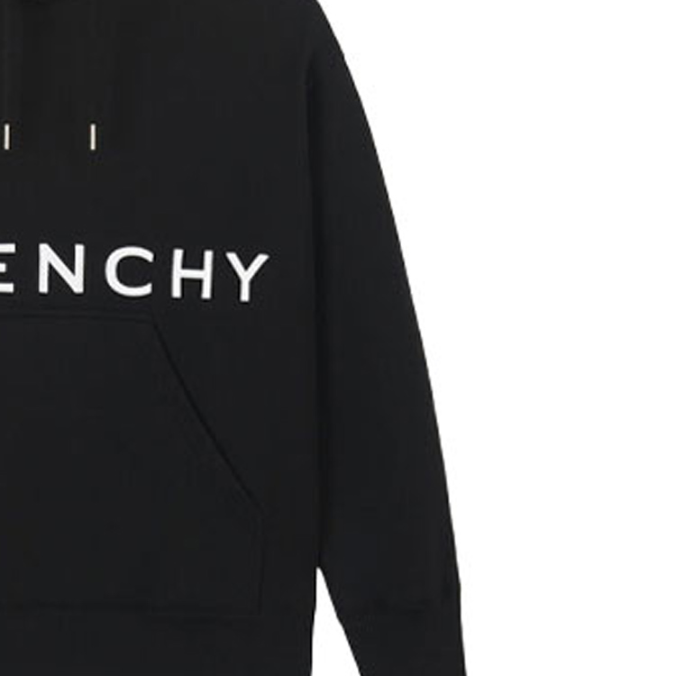 Sizing Givenchy 刺繡標誌連帽衫 黑色版 BMJ0CQ3Y6V-001