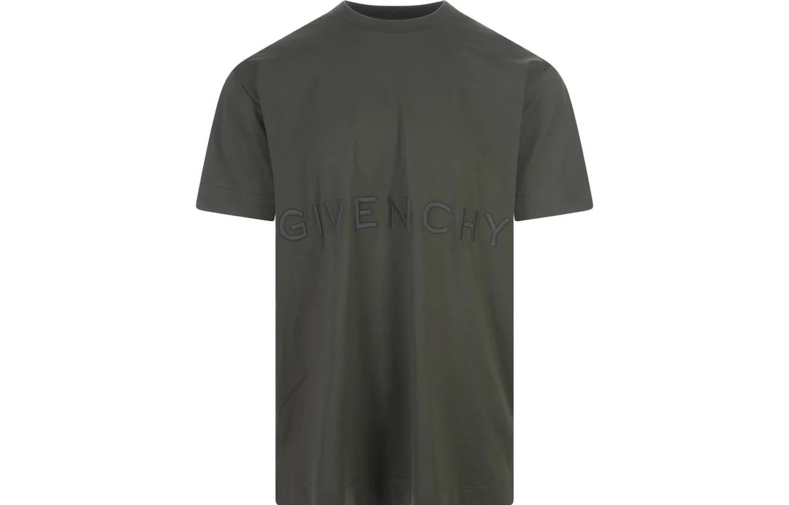 Givenchy Embroidered Logo Oversized Crewneck T-Shirt FW23  Green. BM71543Y6B-325 圖 2