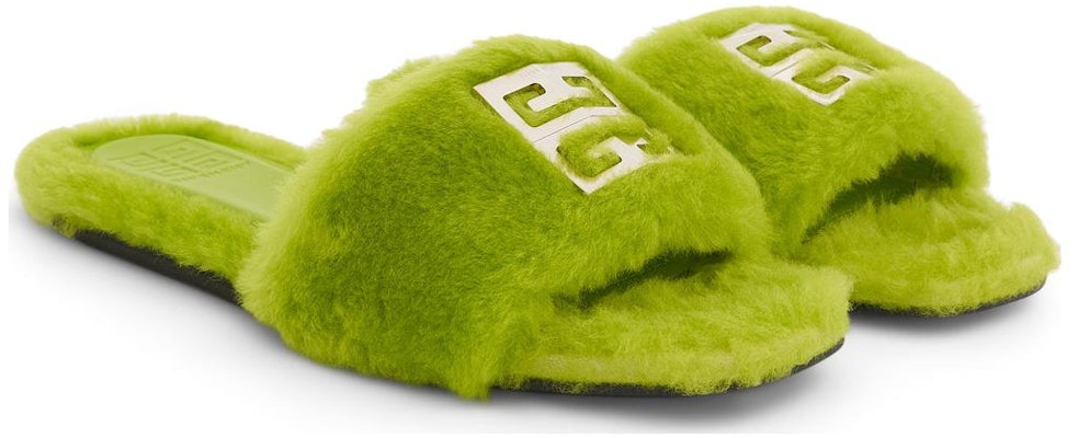 Givenchy Flat Mule '4G - Citrus Green Shearling' BE306FE1LR-358 Shop Givenchy Flat Mule '4G - Citrus Green Shearling' BE306FE1LR-358