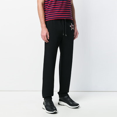 GIVENCHY FW21 黑色星星貼布棉質針織運動長褲 BM501D3Y04-001 Shop GIVENCHY FW21 黑色星星貼布棉質針織運動長褲 BM501D3Y04-001