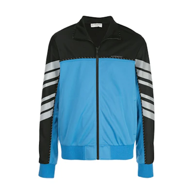 Givenchy FW21 Black Blue Colorblock Track Jacket BMJ04G300B-BLK