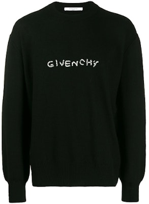 Givenchy FW21 Black Logo Embroidered Wool Pullover Sweater for Men. BM908P4Y3J-001 Buy Givenchy FW21 Black Logo Embroidered Wool Pullover Sweater for Men. BM908P4Y3J-001