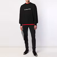 Lookbook Givenchy FW21 Black Logo Embroidered Wool Pullover Sweater for Men. BM908P4Y3J-001
