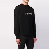 Shop Givenchy FW21 Black Logo Embroidered Wool Pullover Sweater for Men. BM908P4Y3J-001