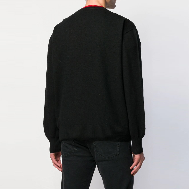 Purchase 纪梵希2021秋冬男士黑色Logo刺绣羊毛套头毛衣 BM908P4Y3J-001