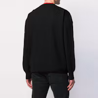 Purchase Givenchy FW21 Black Logo Embroidered Wool Pullover Sweater for Men. BM908P4Y3J-001