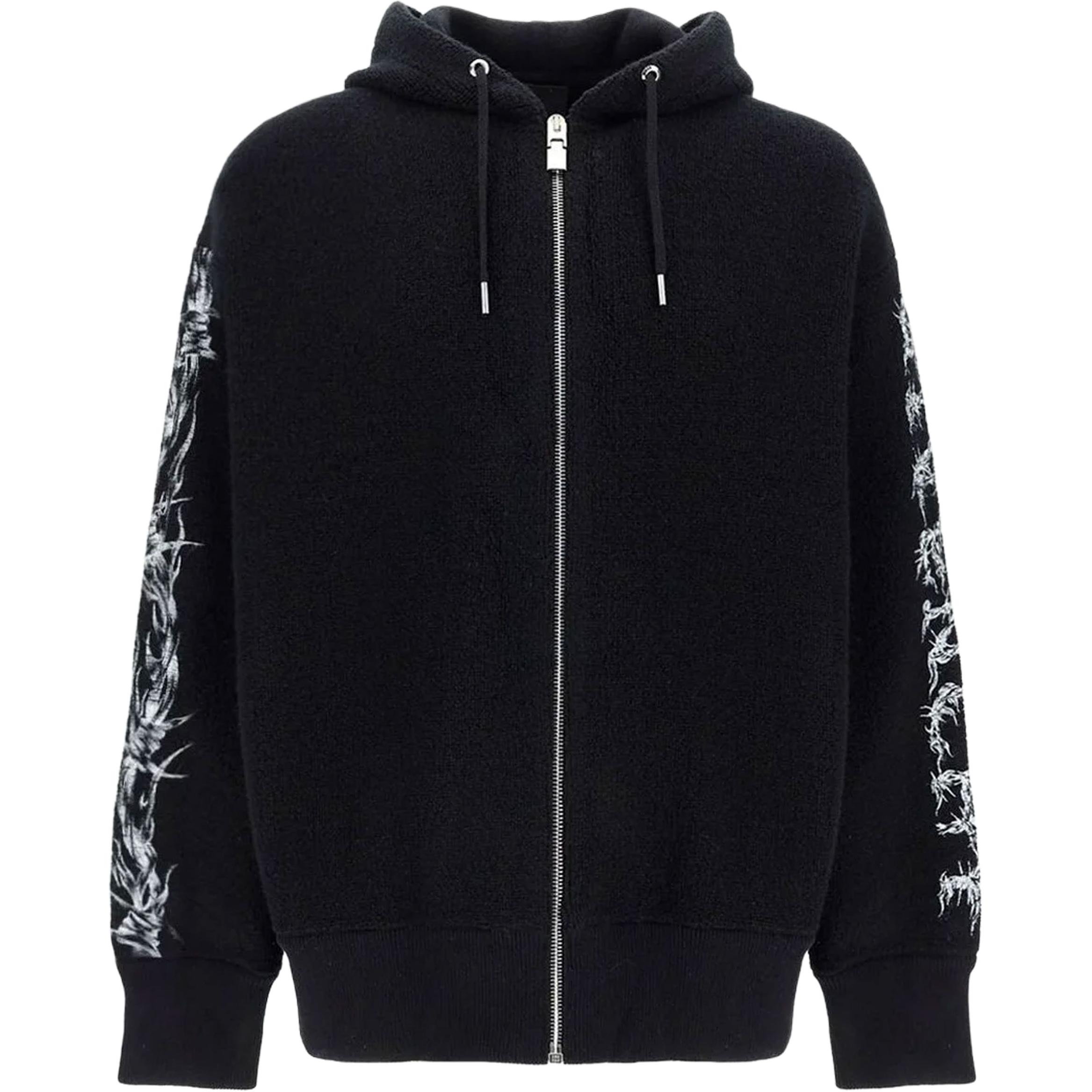 Givenchy FW21 Black Logo Print Hooded Jacket BM00TM4Y7Y-001