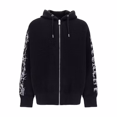 Givenchy FW21 Black Logo Print Hooded Jacket BM00TM4Y7Y-001
