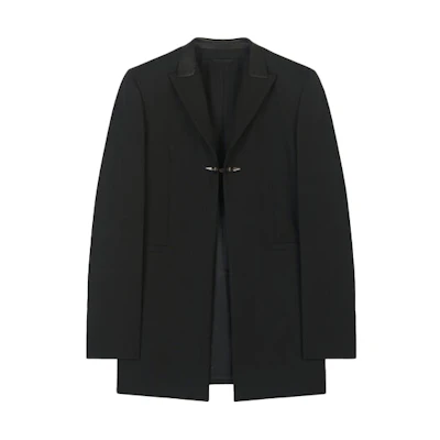 Givenchy FW21 Black Long Sleeve Solid Blazer with Faux Cuff Design. BM30B713PW-001