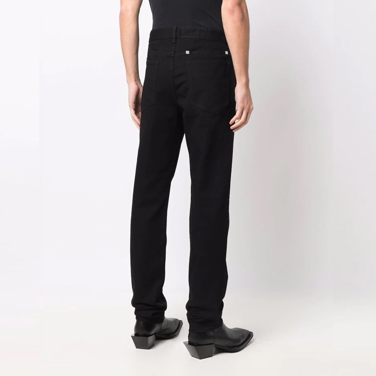 Purchase Givenchy FW21 Jeans Hitam Mid-Rise Straight-Leg Pria BM50Y750LS-001