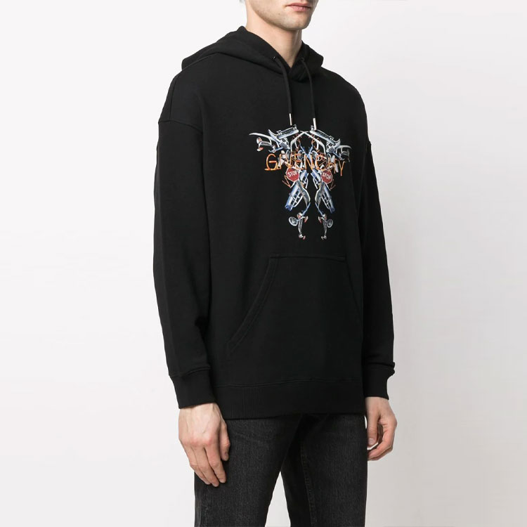 Details for ジバンシィ FW21 ブラック オーバーサイズ プリント フーディープルオーバー BMJ09J30AF-001