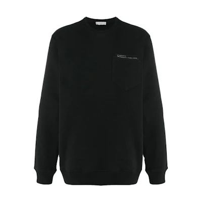 Givenchy FW21 Black Pullover Hoodie with Logo Patch Pocket for Men BMJ065305B-001