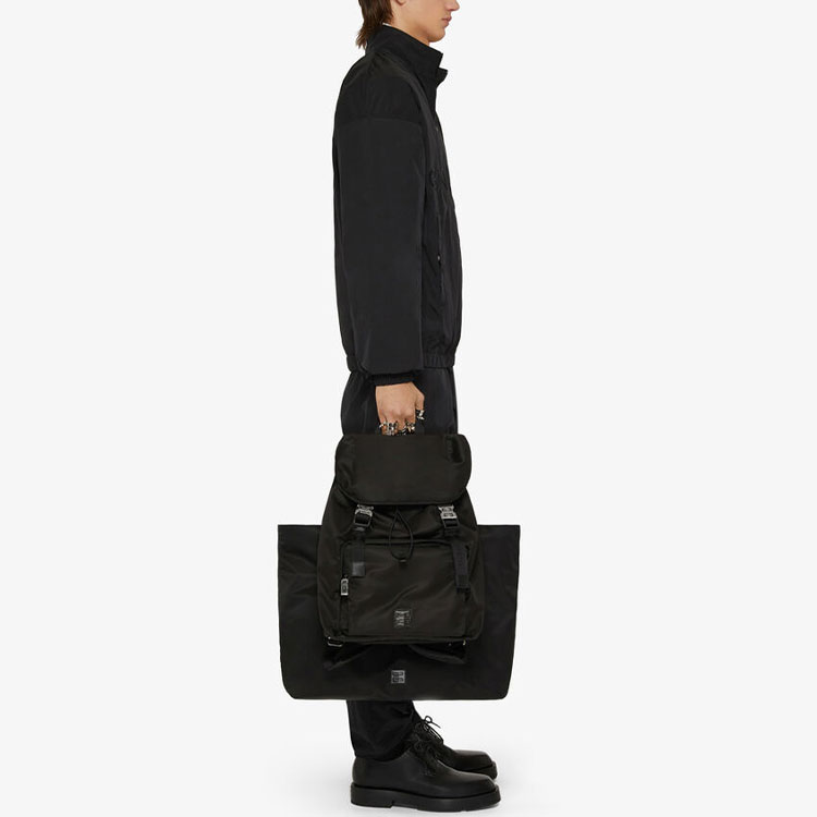 Purchase 지방시 FW21 블랙 소프트 나일론 멀티포켓 니트 트랙 팬츠 BM50VZ11BX-001