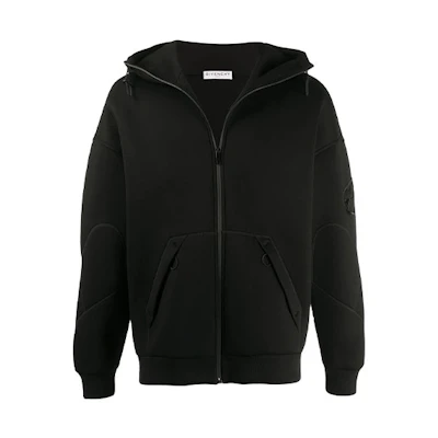 Givenchy FW21 Black Solid Color Hoodie Jacket BMJ07330HR-001