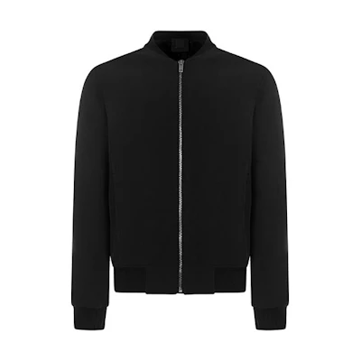 Givenchy FW21 Black Wool Logo Bomber Jacket BM00R313PW-001