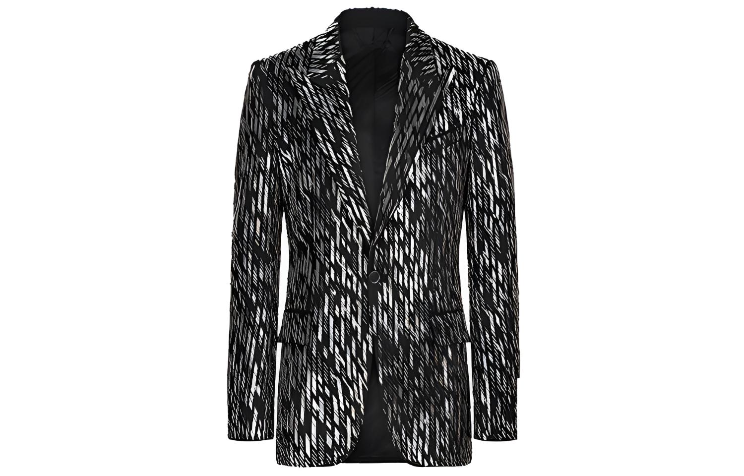 Givenchy FW21 Black Wool Pearl Embroidered Tailcoat Jacket BM307U12K4-001