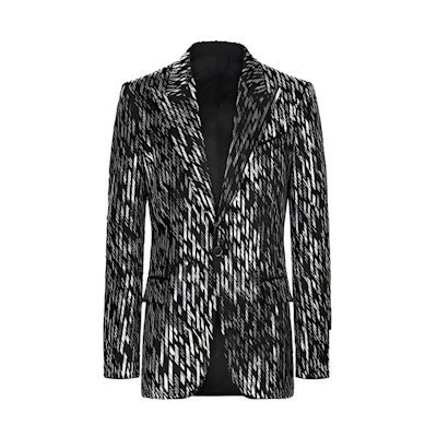 Givenchy FW21 Black Wool Pearl Embroidered Tailcoat Jacket BM307U12K4-001