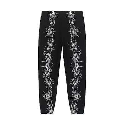Givenchy FW21 Embroidered Print Fleece Jogger Pants Men’s Black BM50YB3Y6V-001