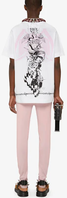 GIVENCHY FW21 T-Shirt Putih Lelaki Grafik Gothic Loose Fit Lengan Pendek. BM71583Y6B-100 Shop GIVENCHY FW21 T-Shirt Putih Lelaki Grafik Gothic Loose Fit Lengan Pendek. BM71583Y6B-100