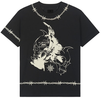 Givenchy FW21 Gothic Print Loose Fit Black T-Shirt BM71663Y6B-001 Order Givenchy FW21 Gothic Print Loose Fit Black T-Shirt BM71663Y6B-001